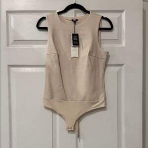 Express Cream Sleeveless Bodysuit